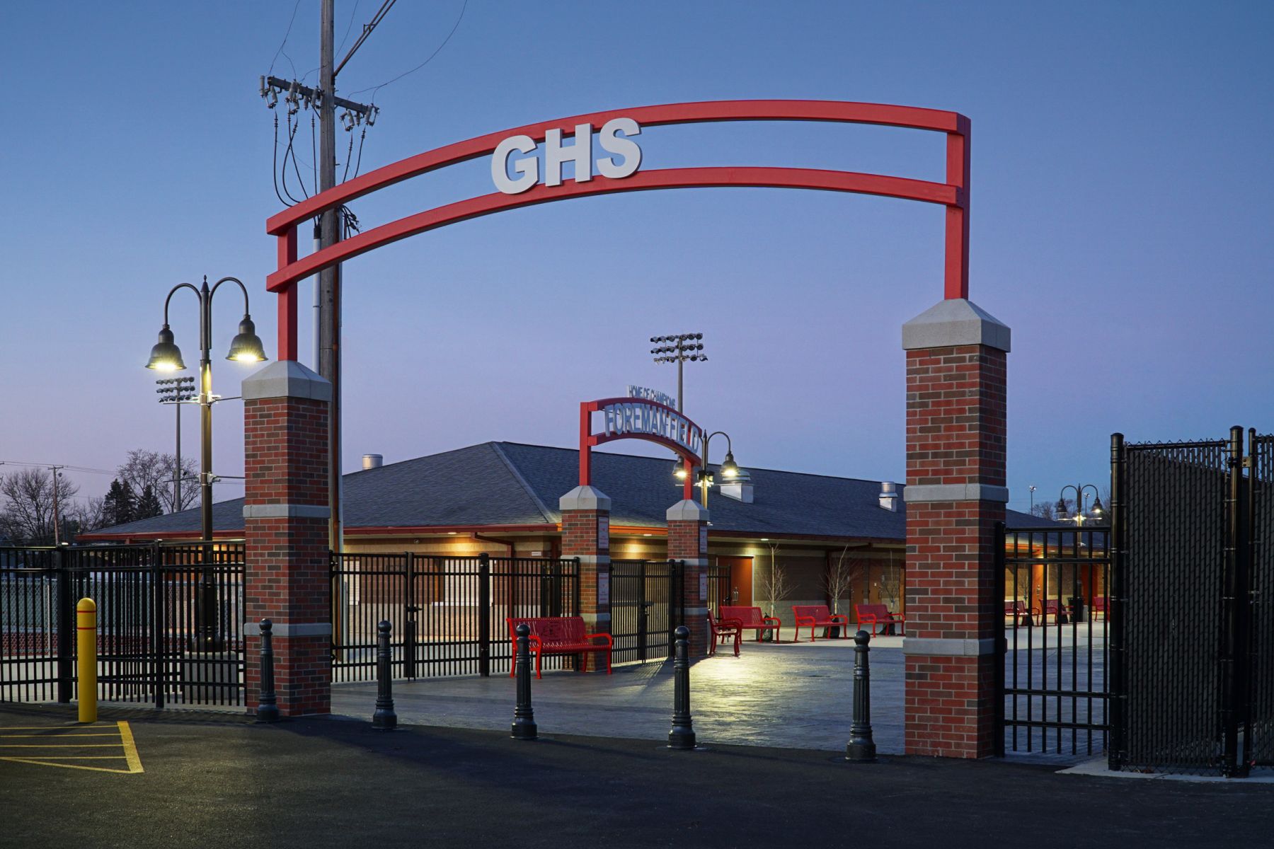 Goshen Alumni Plaza construction details in Goshen, IN by R. Yoder Construction